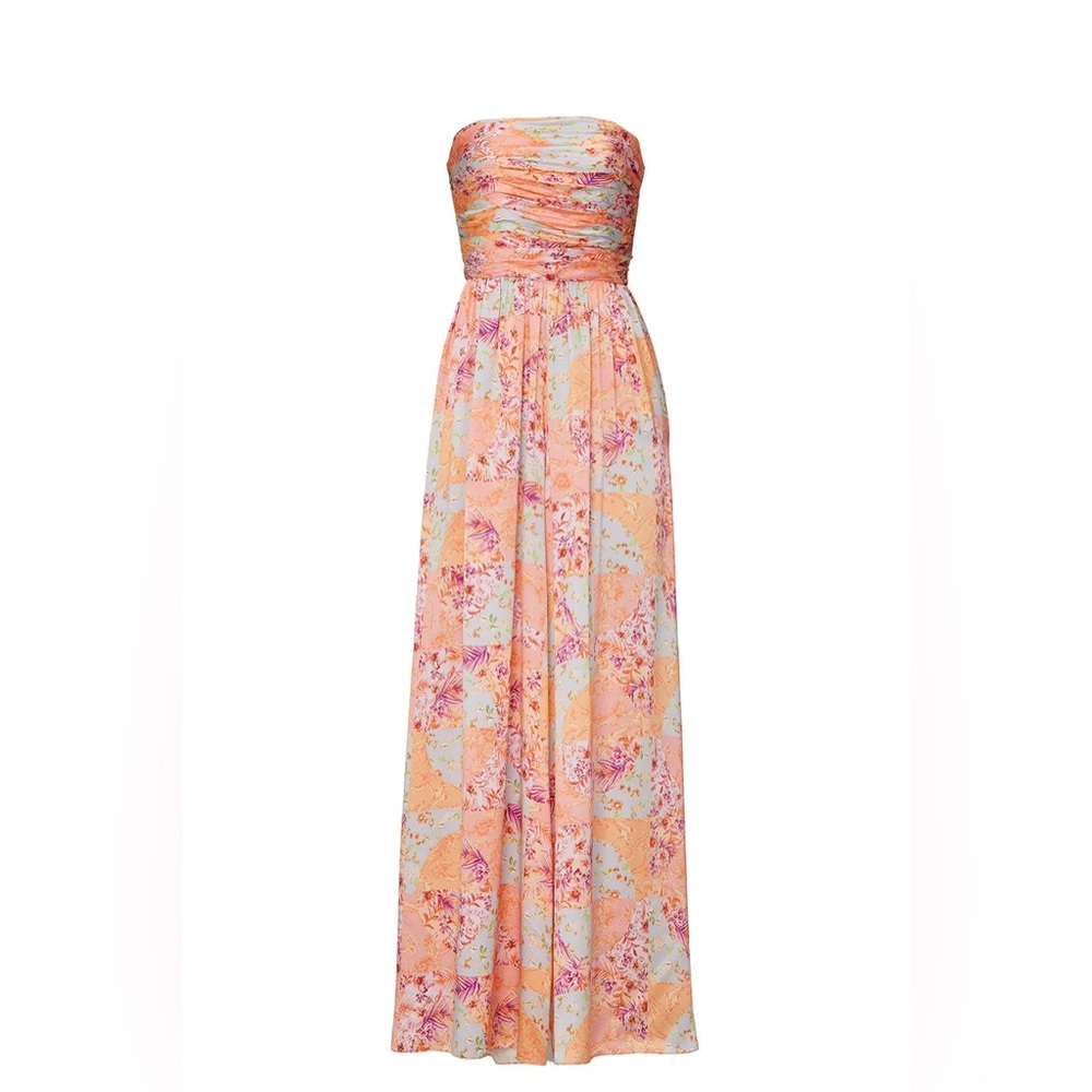 AMUR Kallia Silk Floral Strapless Jumpsuit - Picture 3 of 9